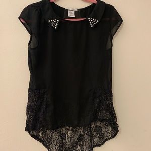 Black dress top with studs